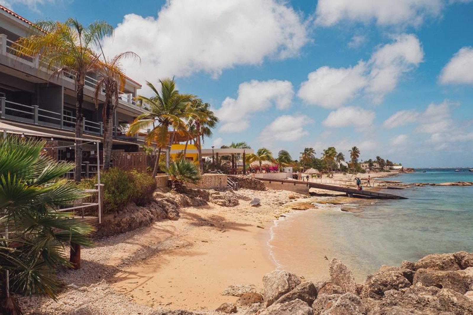 Coastal road along the Aruba shoreline